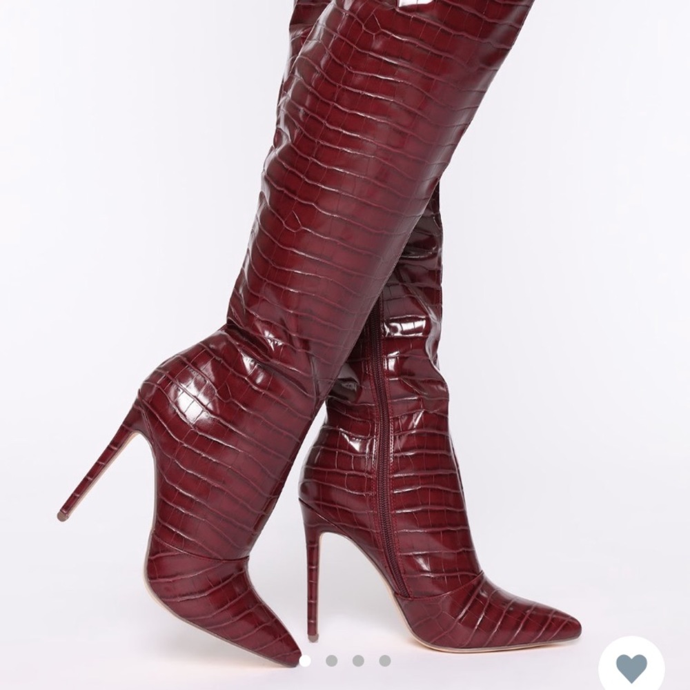 Fashion nova seductress heeled wine boot